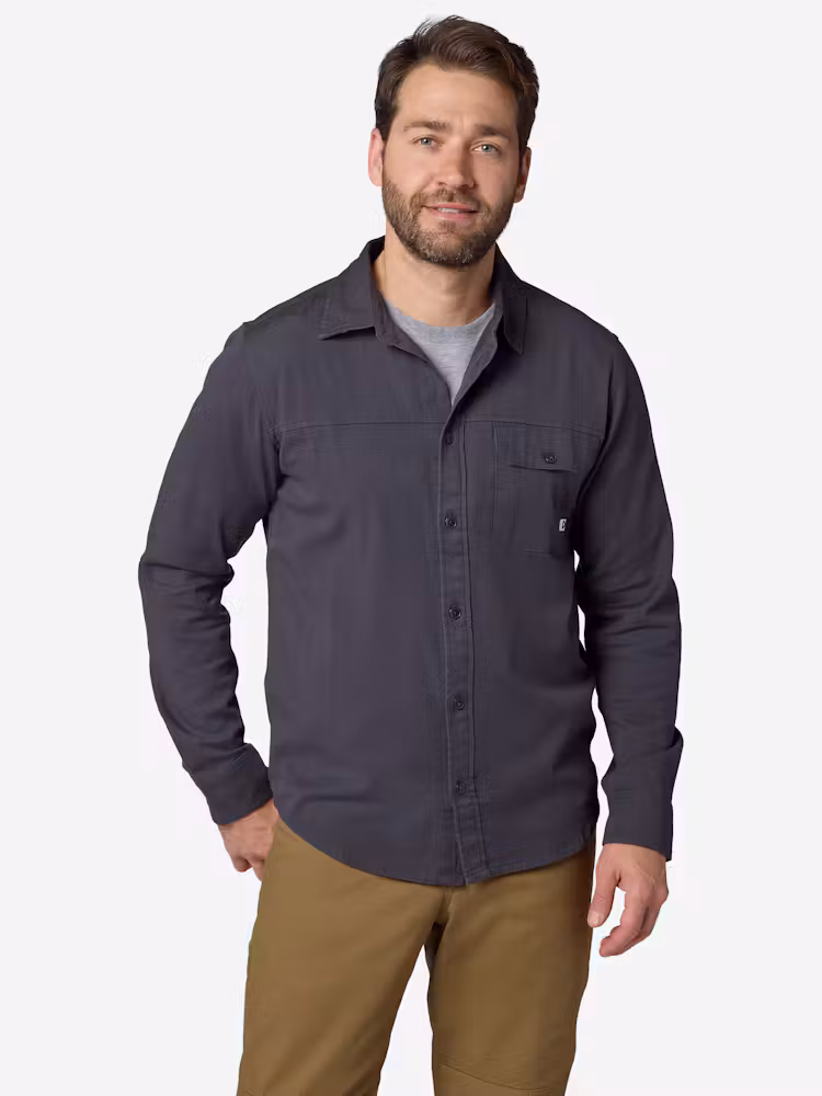 Men's Long-Sleeve Hidden Peaks Twill Button Down