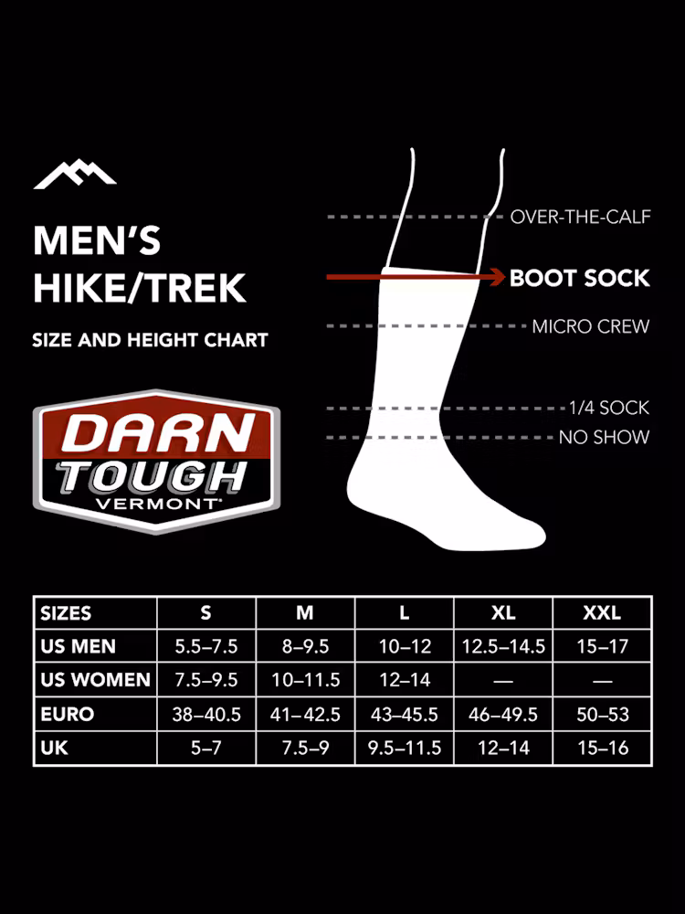 Darn Tough Men's Hiker Boot Full Cushion Midweight Hiking Socks