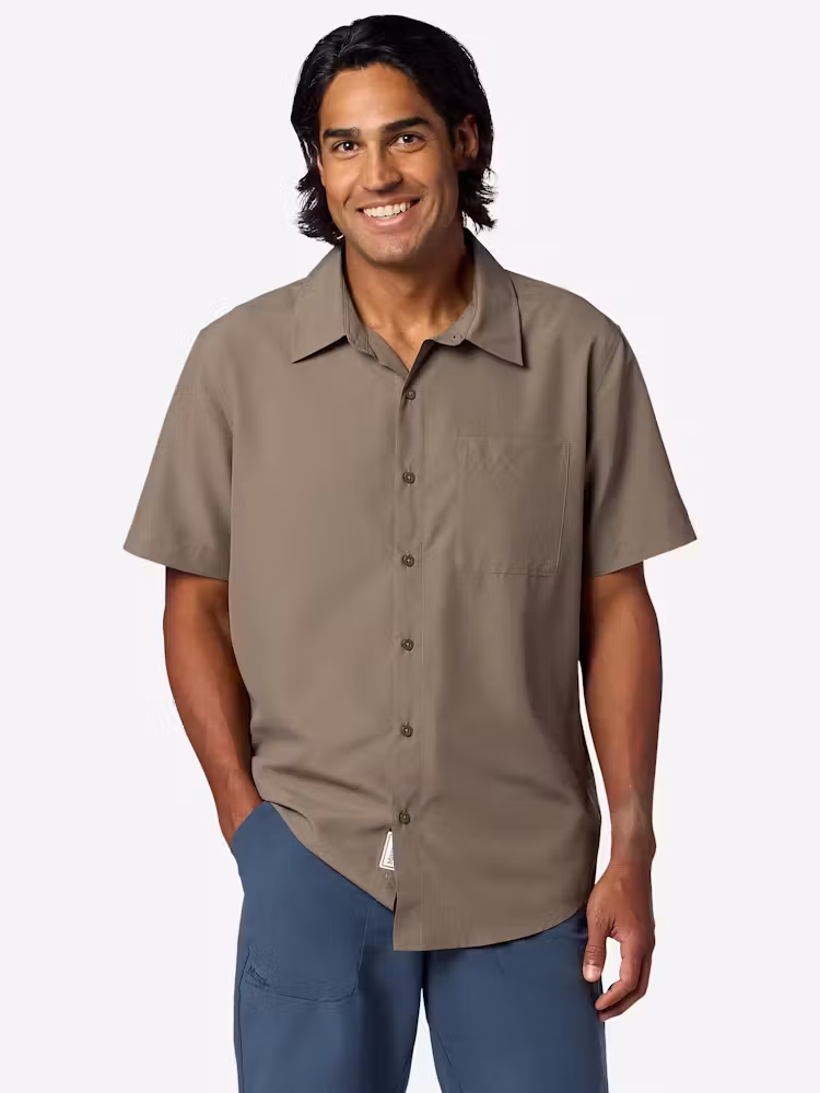 Men's AirExchange UPF 40 Novelty Short-Sleeve Collared Shirt